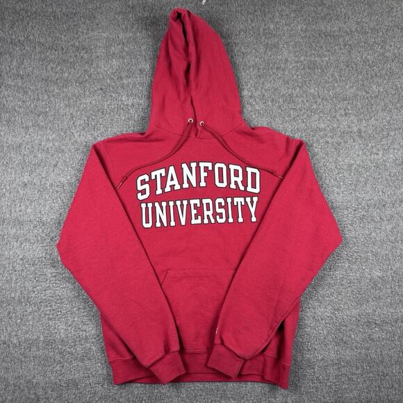Champion Stanford University Hoodie Mens Medium Red NCAA Pullover Sweatshirt Y2K - Picture 2 of 7